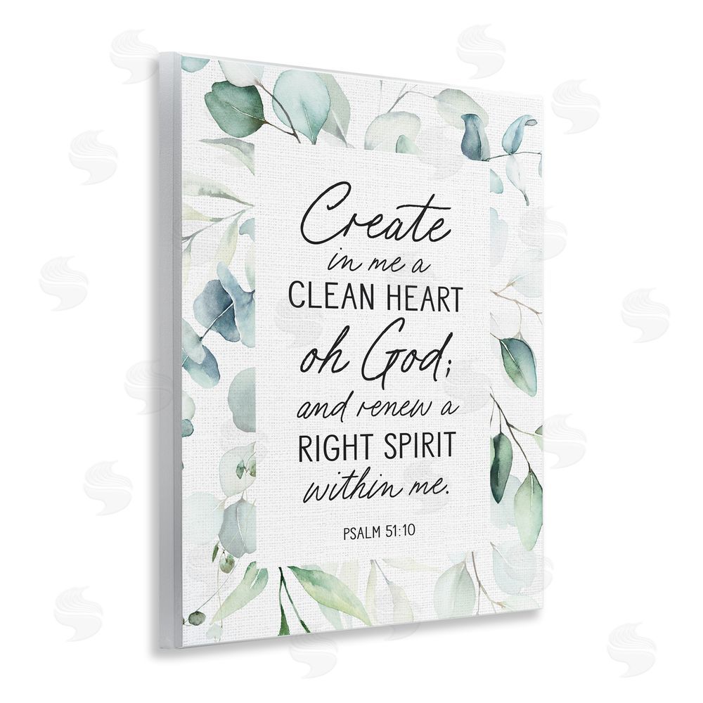 Lettered and Lined Clean Heart & Right Spirit Wooden Wall Plaque Art Print