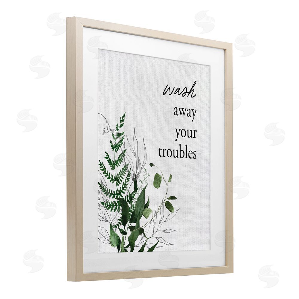 Lettered and Lined Forest Foliage Wash Away Brown Framed Print Under Glass Wall Art