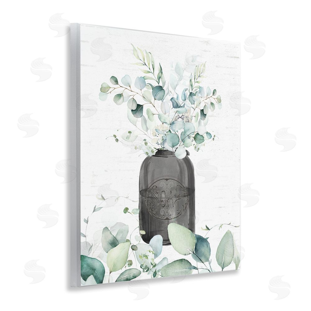 Lettered and Lined Soap Jar & Eucalyptus Wooden Wall Plaque Art Print