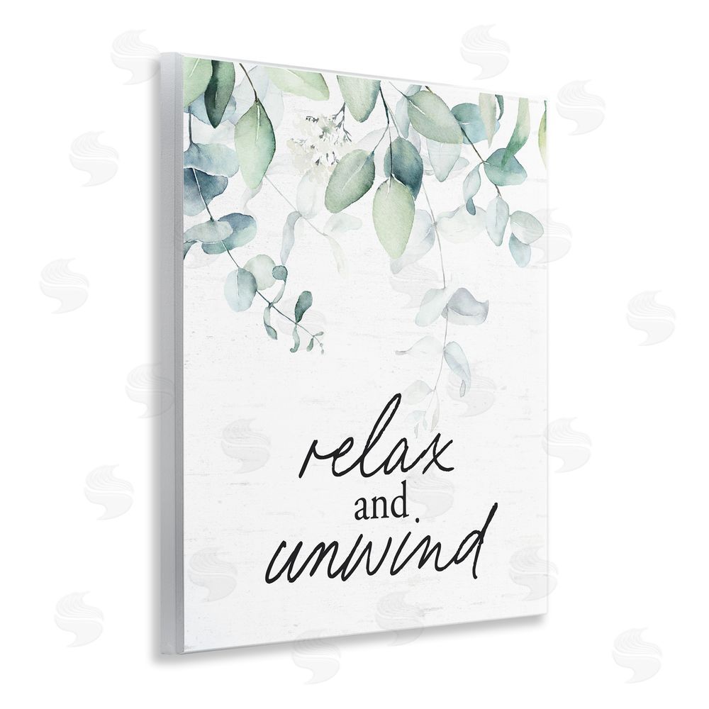 Lettered and Lined Relax And Unwind Herb Leaves Wooden Wall Plaque Art Print