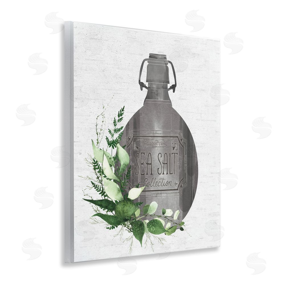 Lettered and Lined Vintage Bottle with Bathroom Herbs Wooden Wall Plaque Art Print