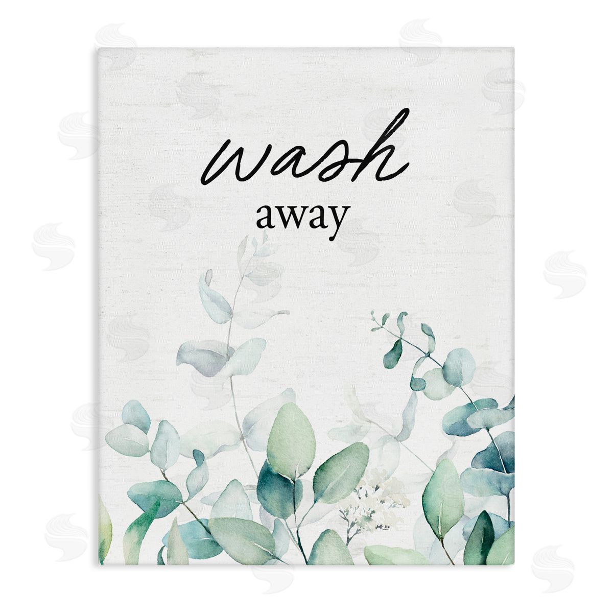 Lettered and Lined Wash Away Eucalyptus Stretched Canvas Wall Art Print