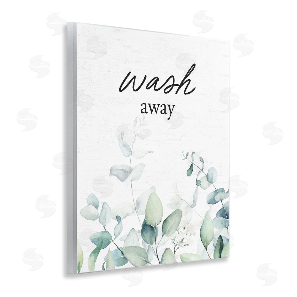 Lettered and Lined Wash Away Eucalyptus Wooden Wall Plaque Art Print