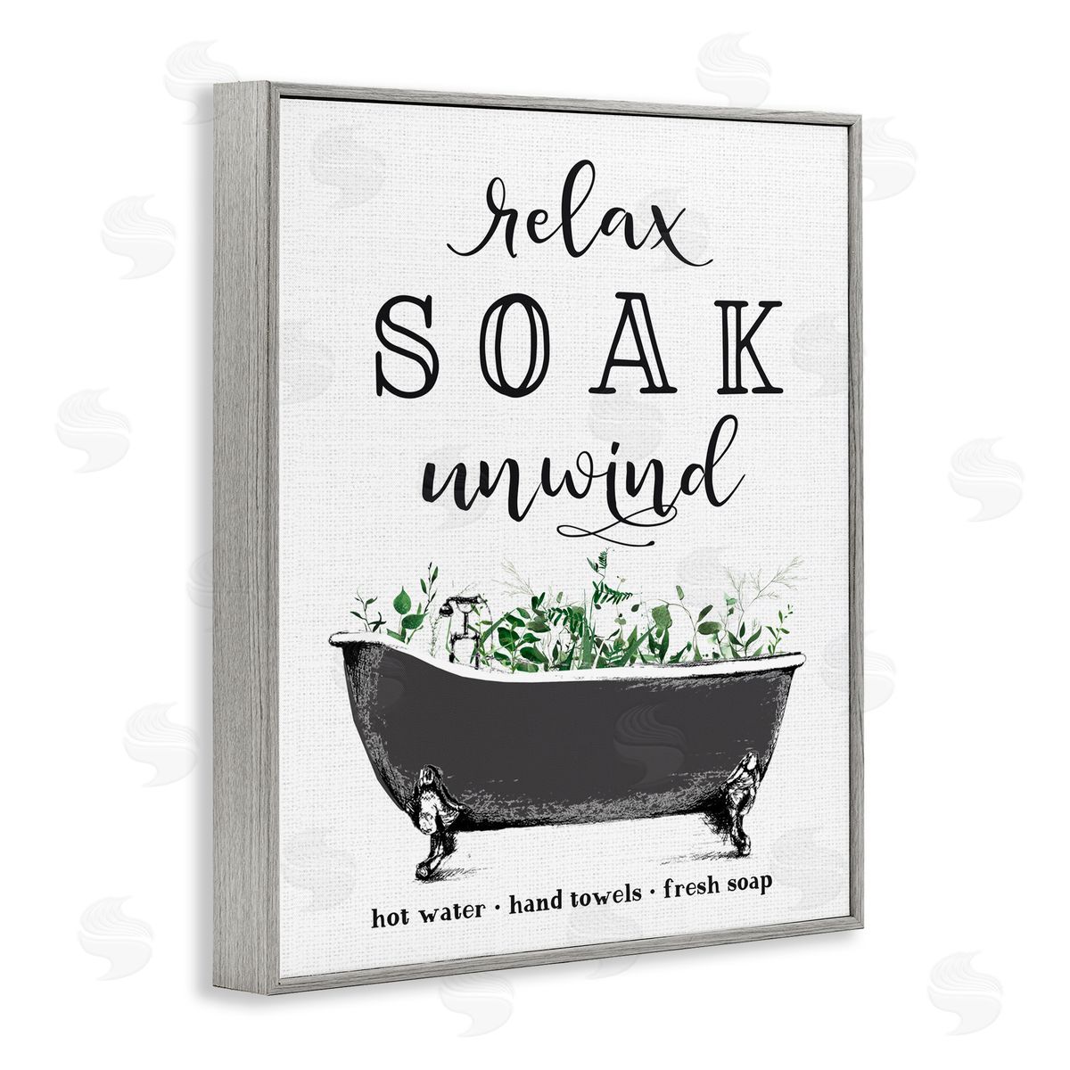 Lettered and Lined Vintage Bathing Reminders Gray Framed Giclee Print Wall Art