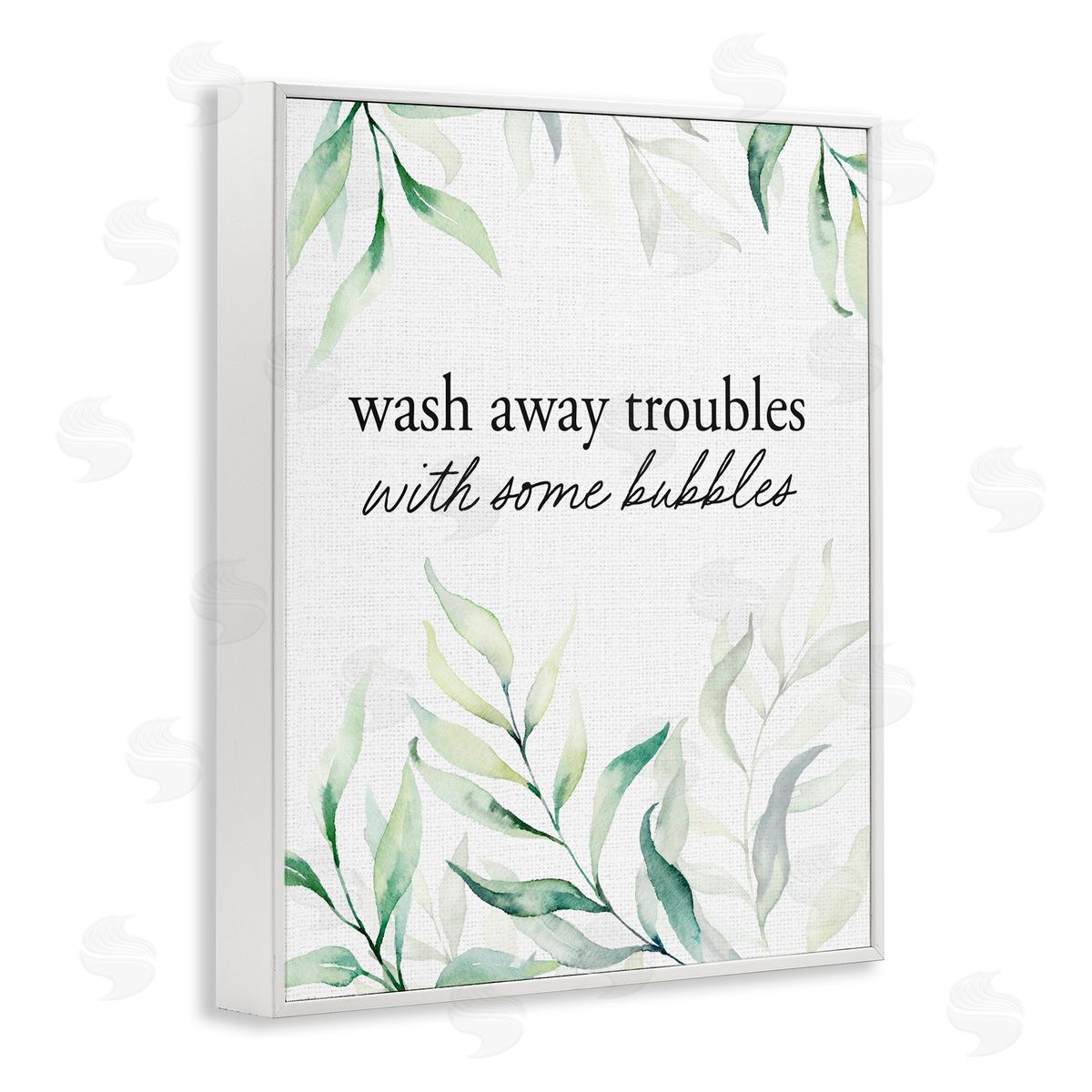 Lettered and Lined Zen Wash Away Troubles White Framed Giclee Print Wall Art