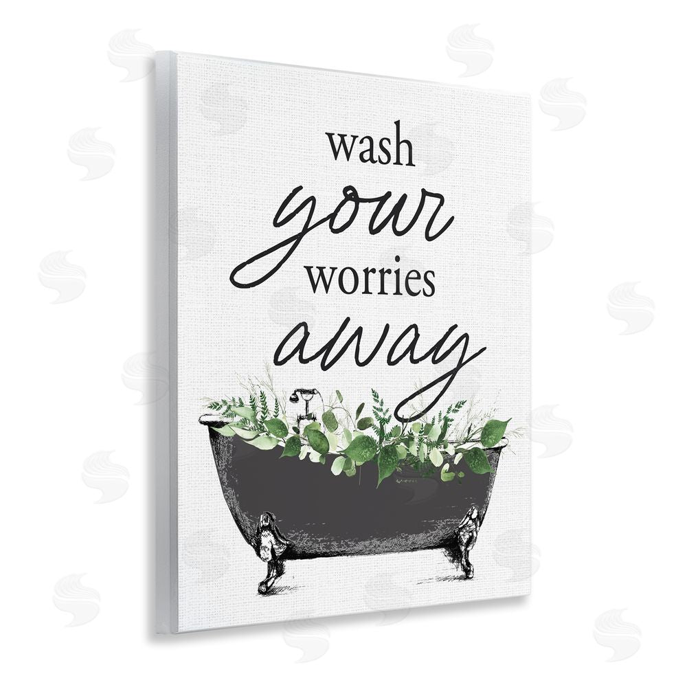 Lettered and Lined Wash Worries Away Herbs Wooden Wall Plaque Art Print