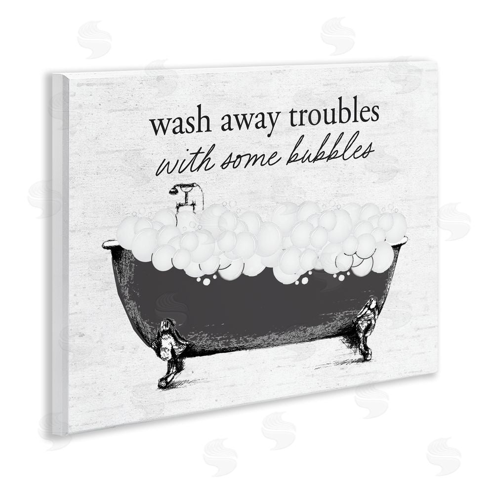 Lettered and Lined Uplifting Bubble Bath Rhyme Wooden Wall Plaque Art Print