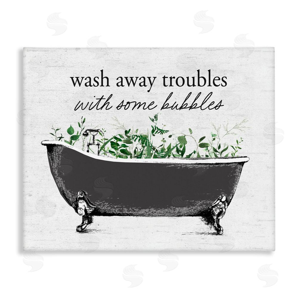 stupell industries Lettered and Lined | Comforting Bubble Bath Quote Wall Art