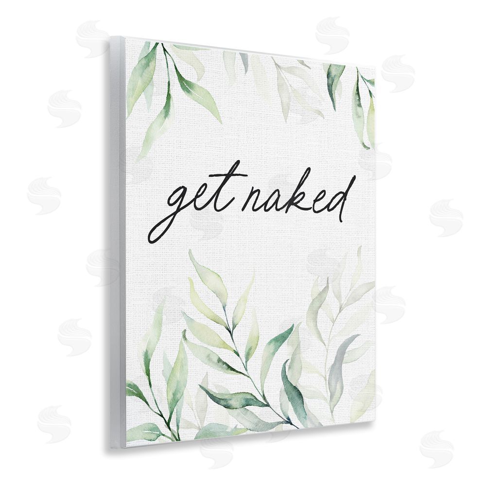 Lettered and Lined Get Naked Bathroom Herbs Wooden Wall Plaque Art Print