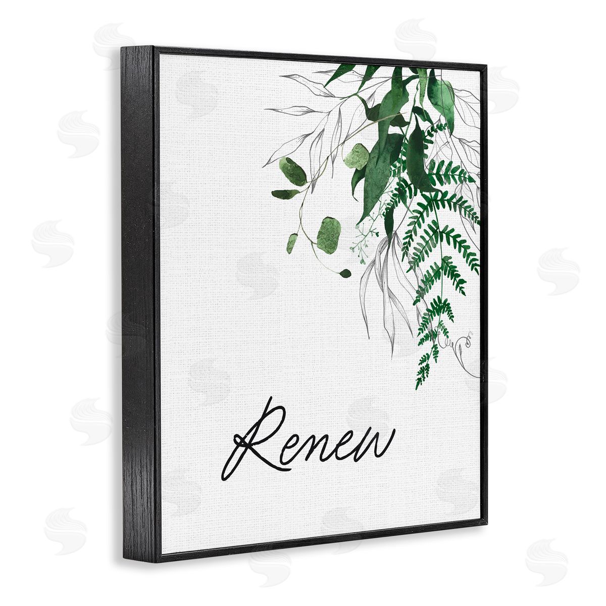Lettered and Lined Renew Ferns & Botanicals Black Framed Giclee Print Wall Art