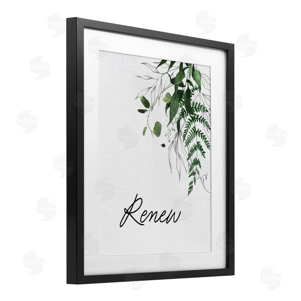 Lettered and Lined Renew Ferns & Botanicals Black Framed Print Under Glass Wall Art