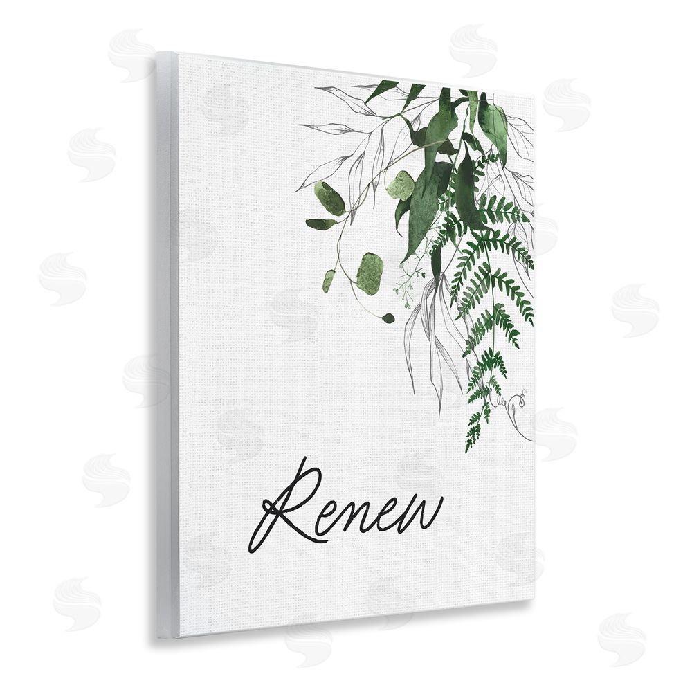 Lettered and Lined Renew Ferns & Botanicals Wooden Wall Plaque Art Print