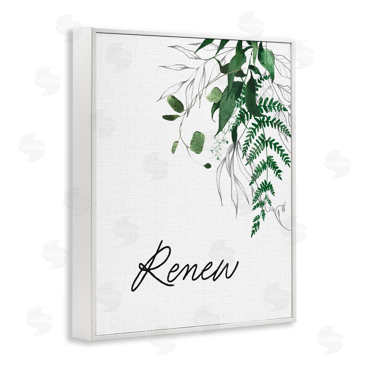 Lettered and Lined Renew Ferns & Botanicals White Framed Giclee Print Wall Art