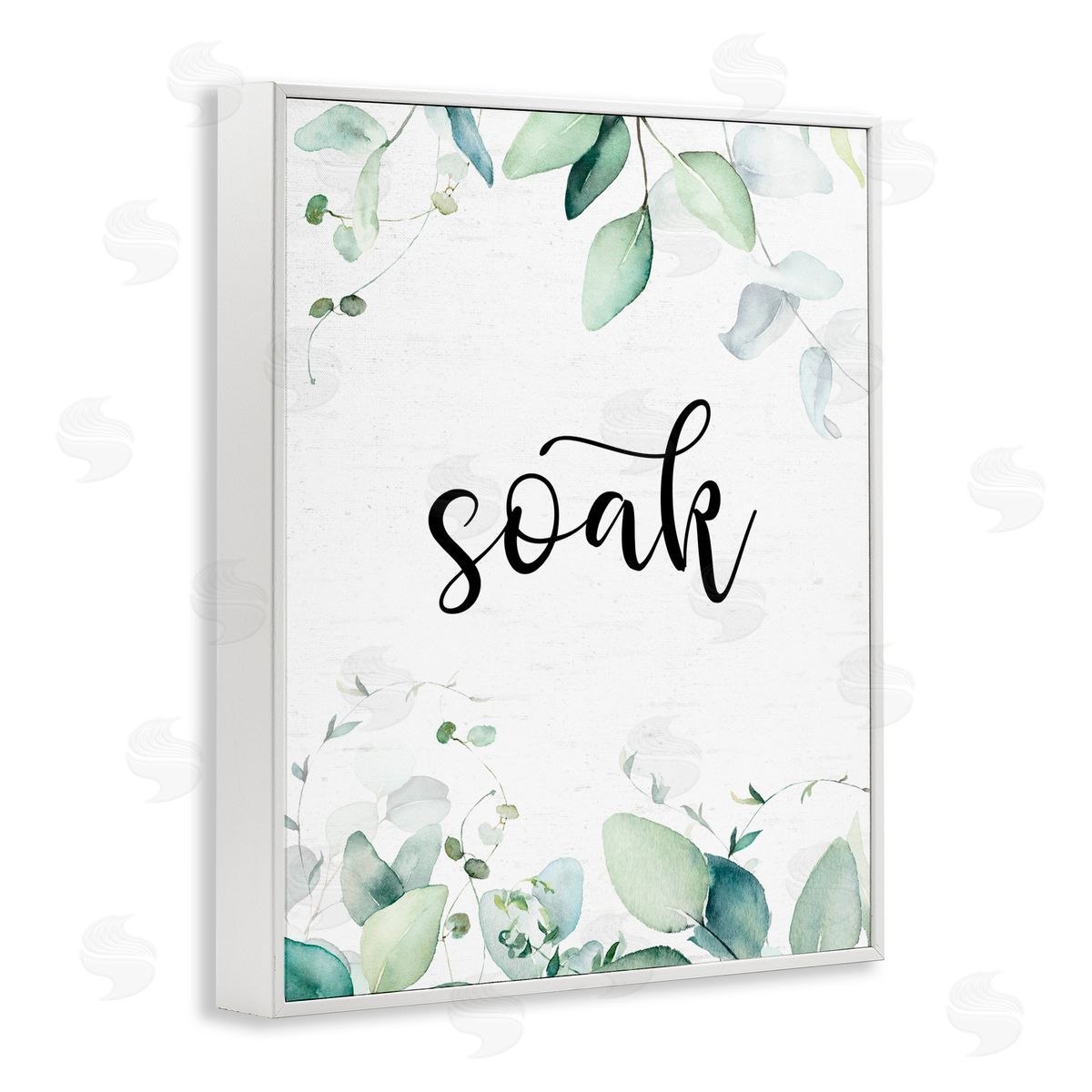 Lettered and Lined Soak Leafy Herbs White Framed Giclee Print Wall Art