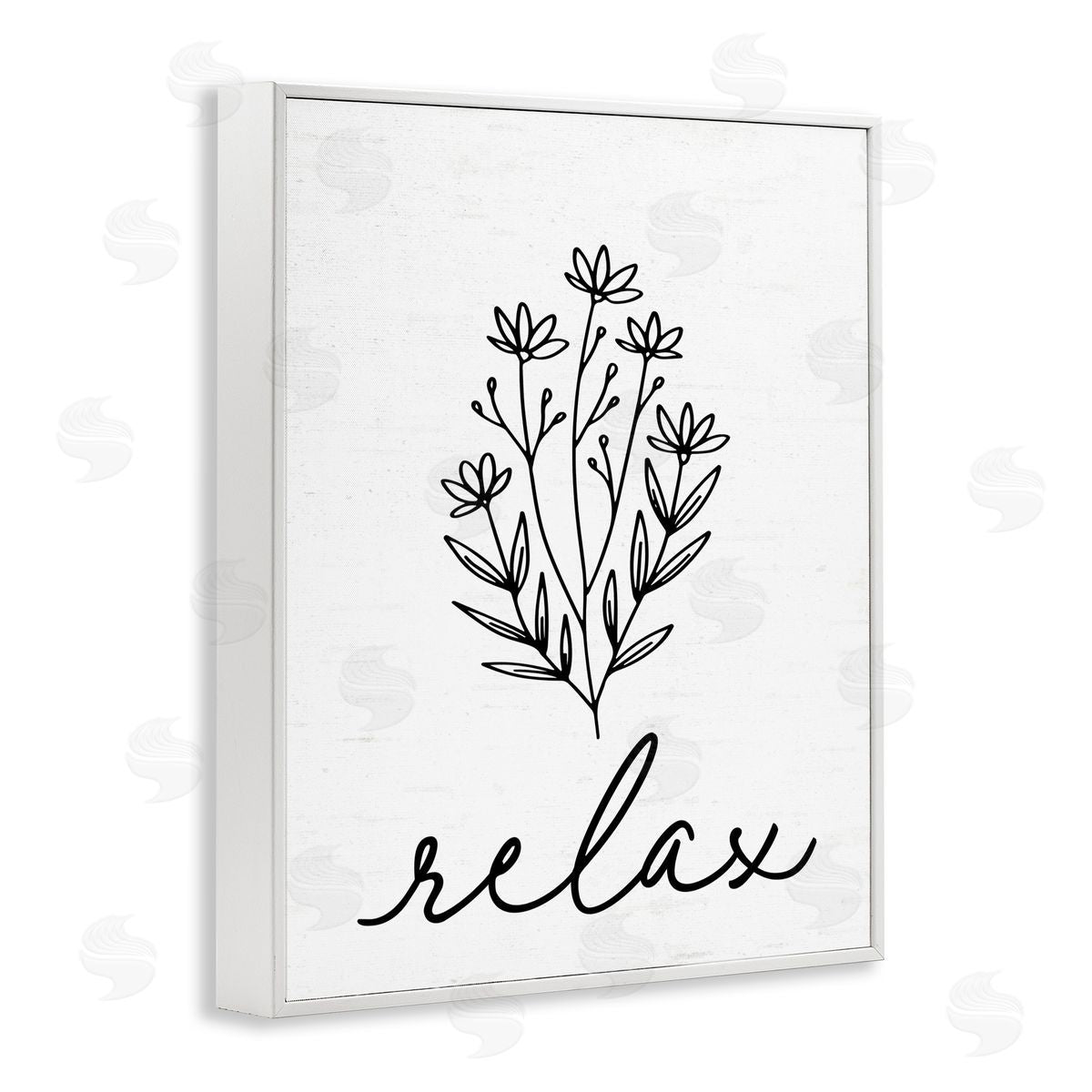 Lettered and Lined Bathroom Herb Relax White Framed Giclee Print Wall Art