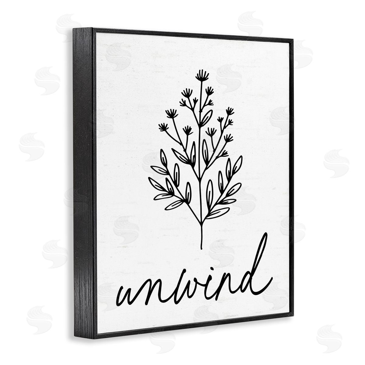 Lettered and Lined Bathroom Herb Unwind Black Framed Giclee Print Wall Art