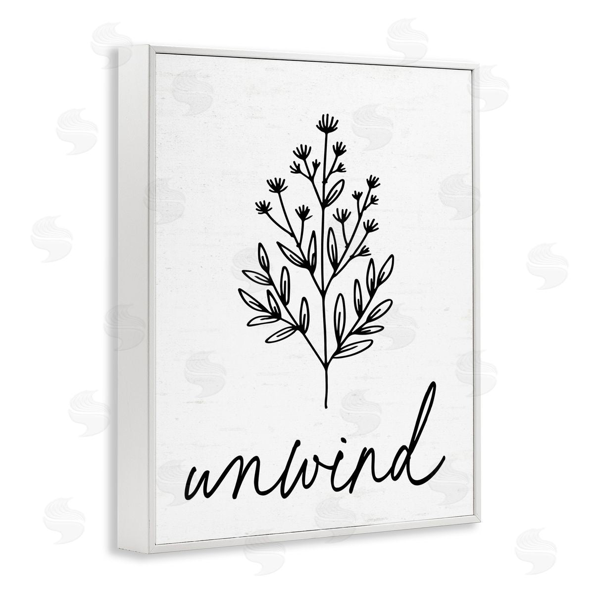 Lettered and Lined Bathroom Herb Unwind White Framed Giclee Print Wall Art