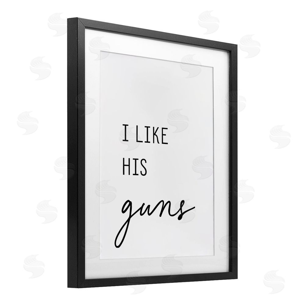Lettered and Lined Like His Guns Black Framed Print Under Glass Wall Art