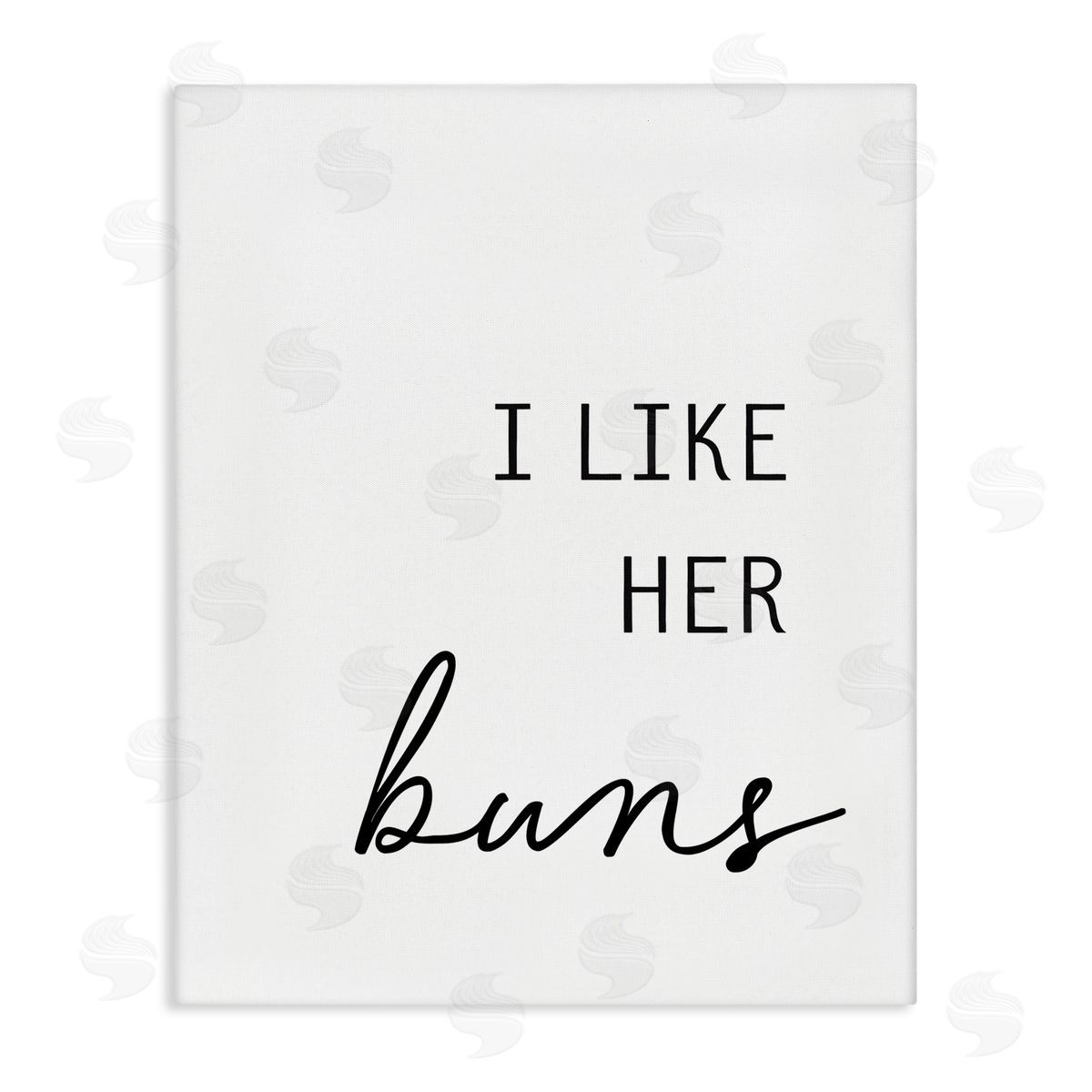 Lettered and Lined Like Her Buns Stretched Canvas Wall Art Print