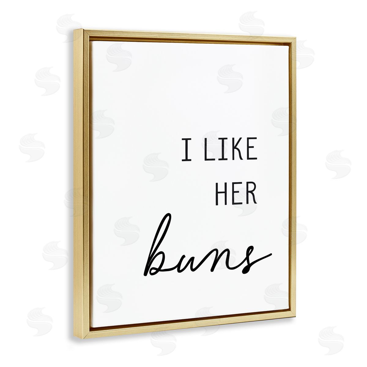 Lettered and Lined Like Her Buns Gold Floating Frame Canvas Wall Art Print