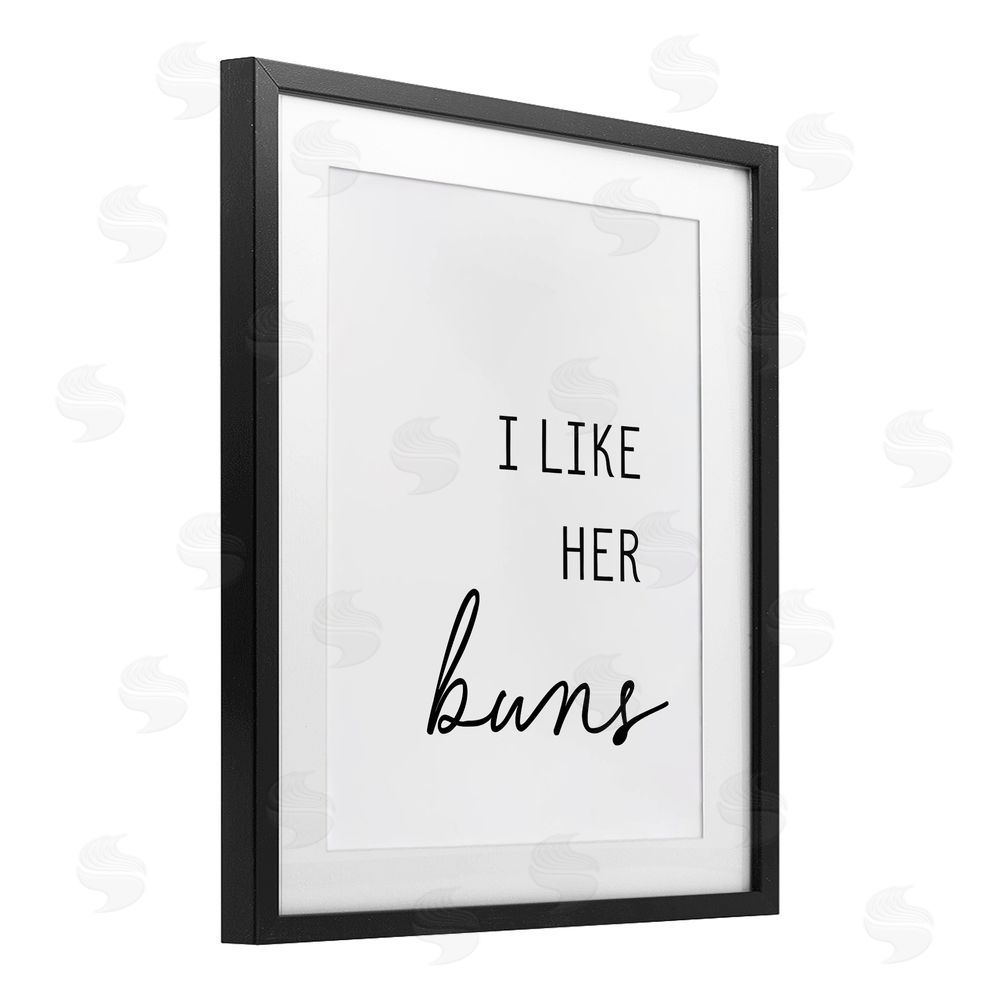 Lettered and Lined Like Her Buns Black Framed Print Under Glass Wall Art