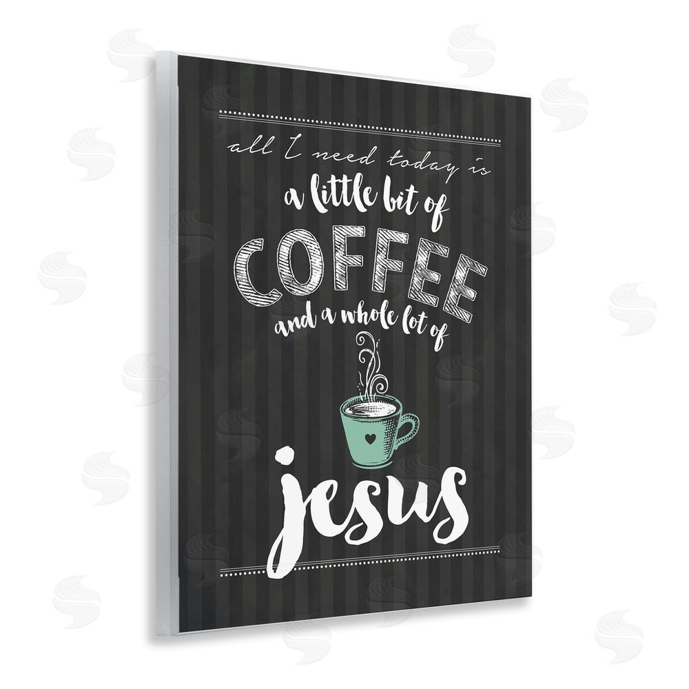 Lettered and Lined Little Coffee & Whole Lot Of Jesus Wooden Wall Plaque Art Print
