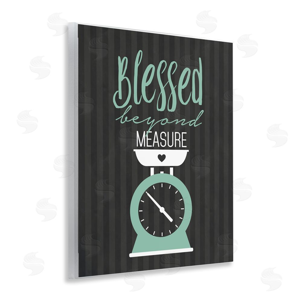 Lettered and Lined Blessed Beyond Measure Scale Wooden Wall Plaque Art Print