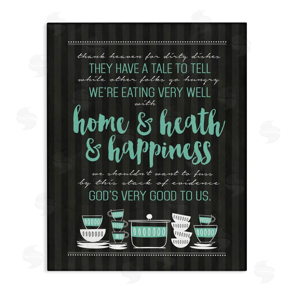 Lettered and Lined God's Good To Us Kitchen Stretched Canvas Wall Art Print