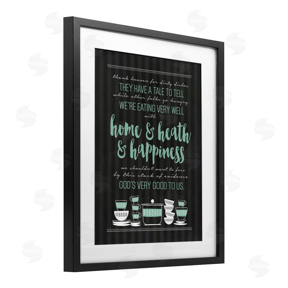 Lettered and Lined God's Good To Us Kitchen Black Framed Print Under Glass Wall Art