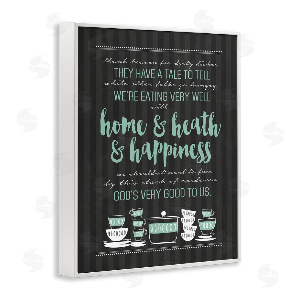 Lettered and Lined God's Good To Us Kitchen White Framed Giclee Print Wall Art