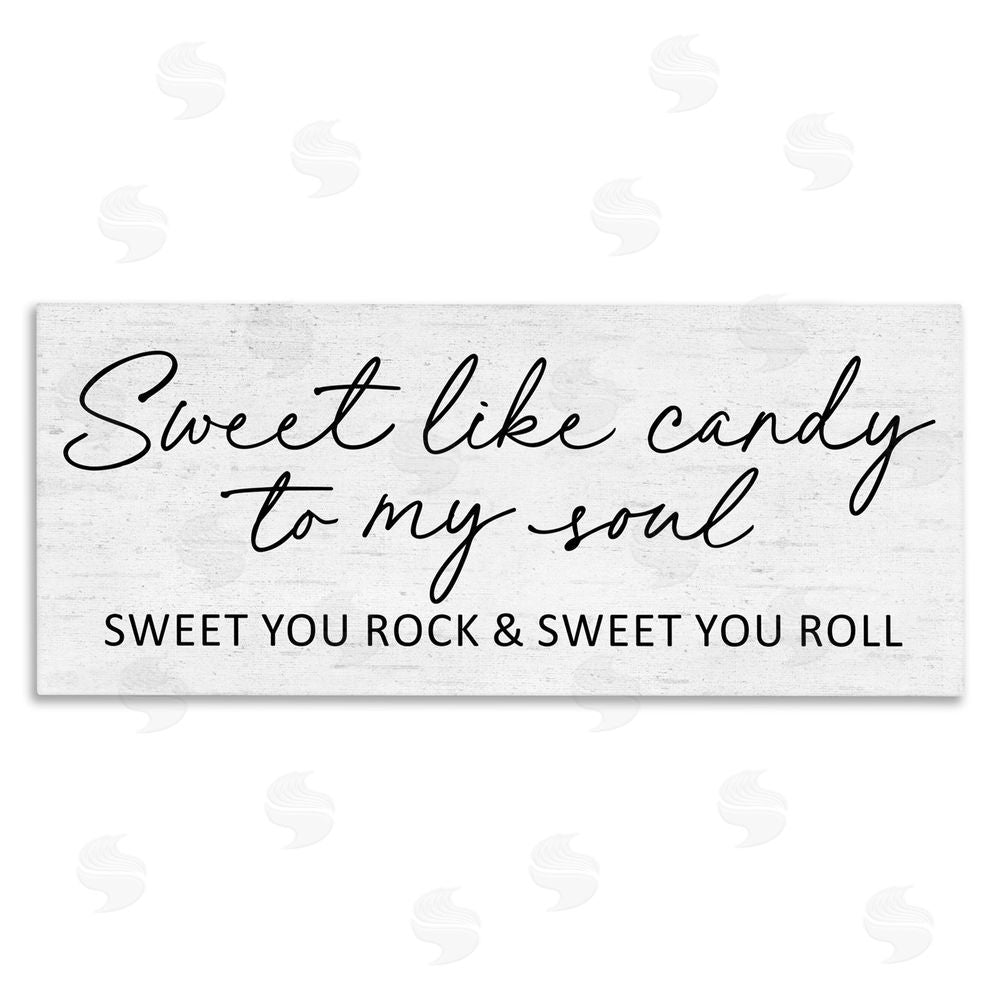 Lettered and Lined Sweet Like Candy Song Lyrics Stretched Canvas Wall Art Print