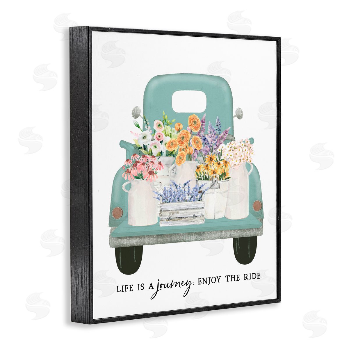 Lettered and Lined Enjoy The Ride Truck Black Framed Giclee Print Wall Art