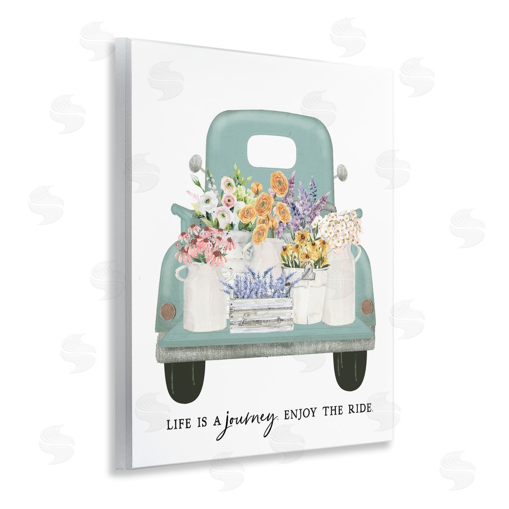 Lettered and Lined Enjoy The Ride Truck Wooden Wall Plaque Art Print
