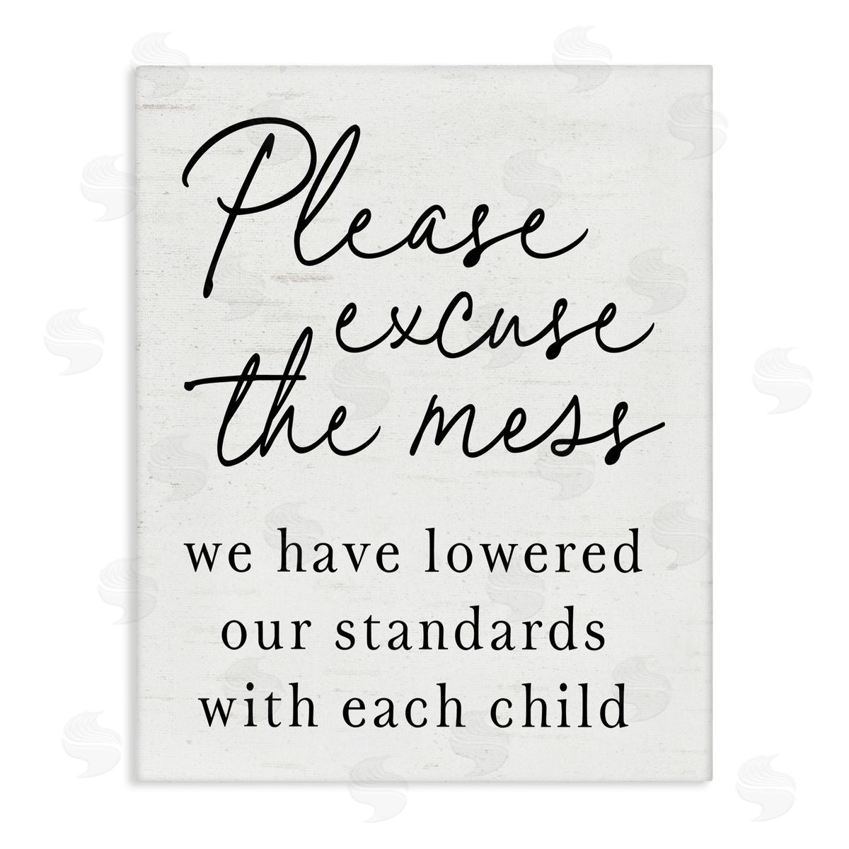 Lettered and Lined Lowered Stand With Each Child Stretched Canvas Wall Art Print