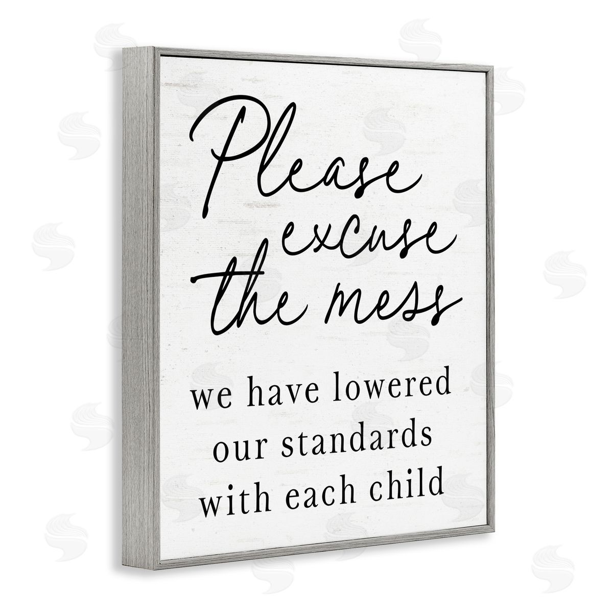 Lettered and Lined Lowered Stand With Each Child Gray Framed Giclee Print Wall Art