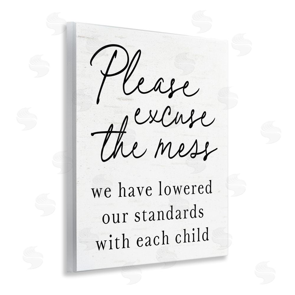 Lettered and Lined Lowered Stand With Each Child Wooden Wall Plaque Art Print