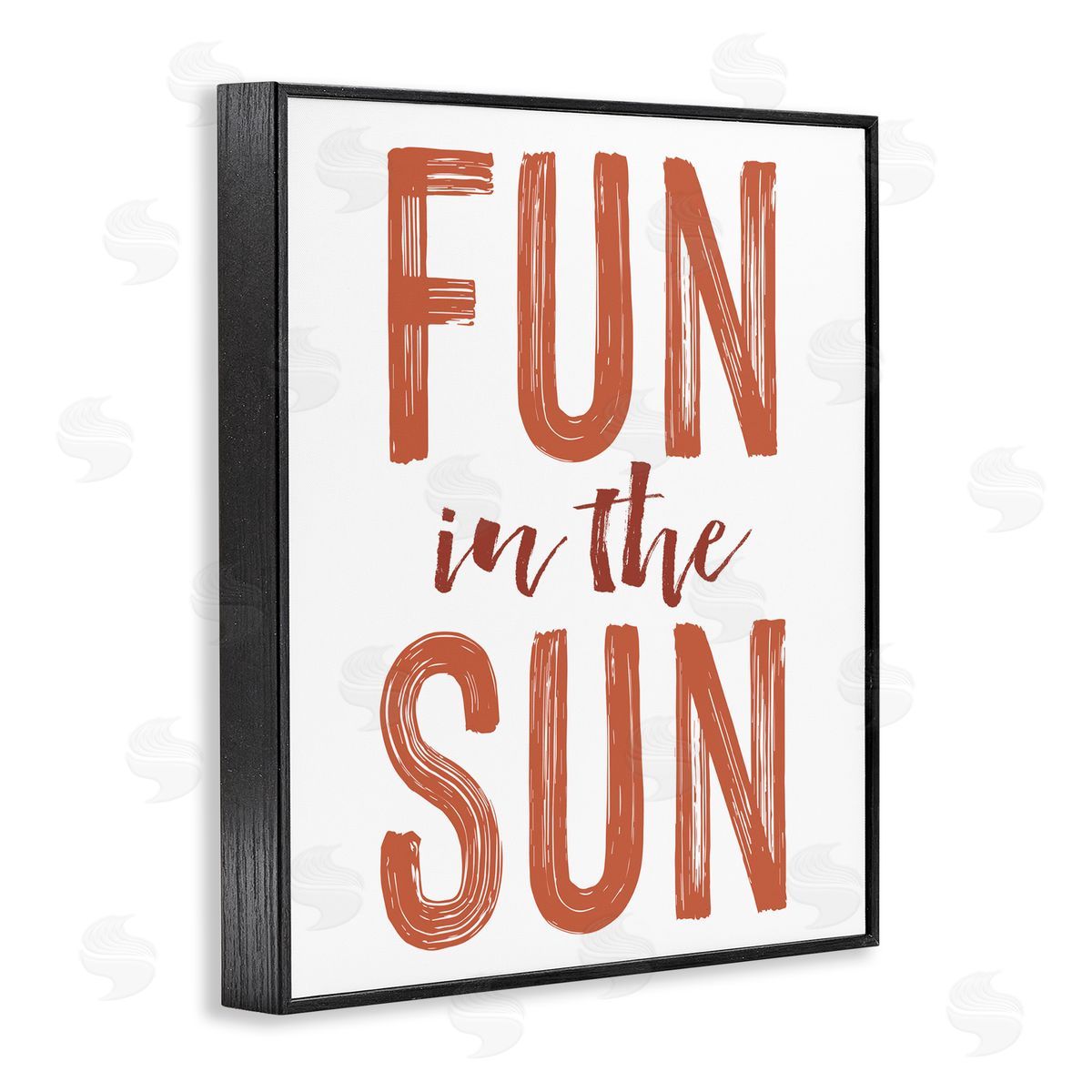 Lettered and Lined Summer Sentiment Fun In Sun Black Framed Giclee Print Wall Art