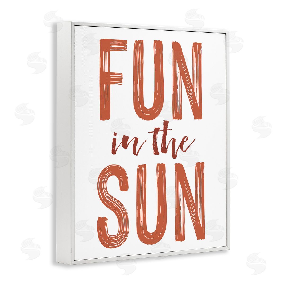 Lettered and Lined Summer Sentiment Fun In Sun White Framed Giclee Print Wall Art