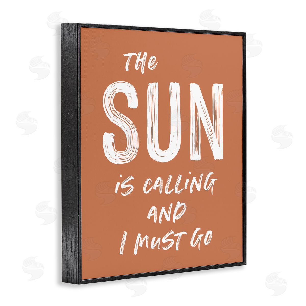 Lettered and Lined Sun Is Calling Must Go Black Framed Giclee Print Wall Art
