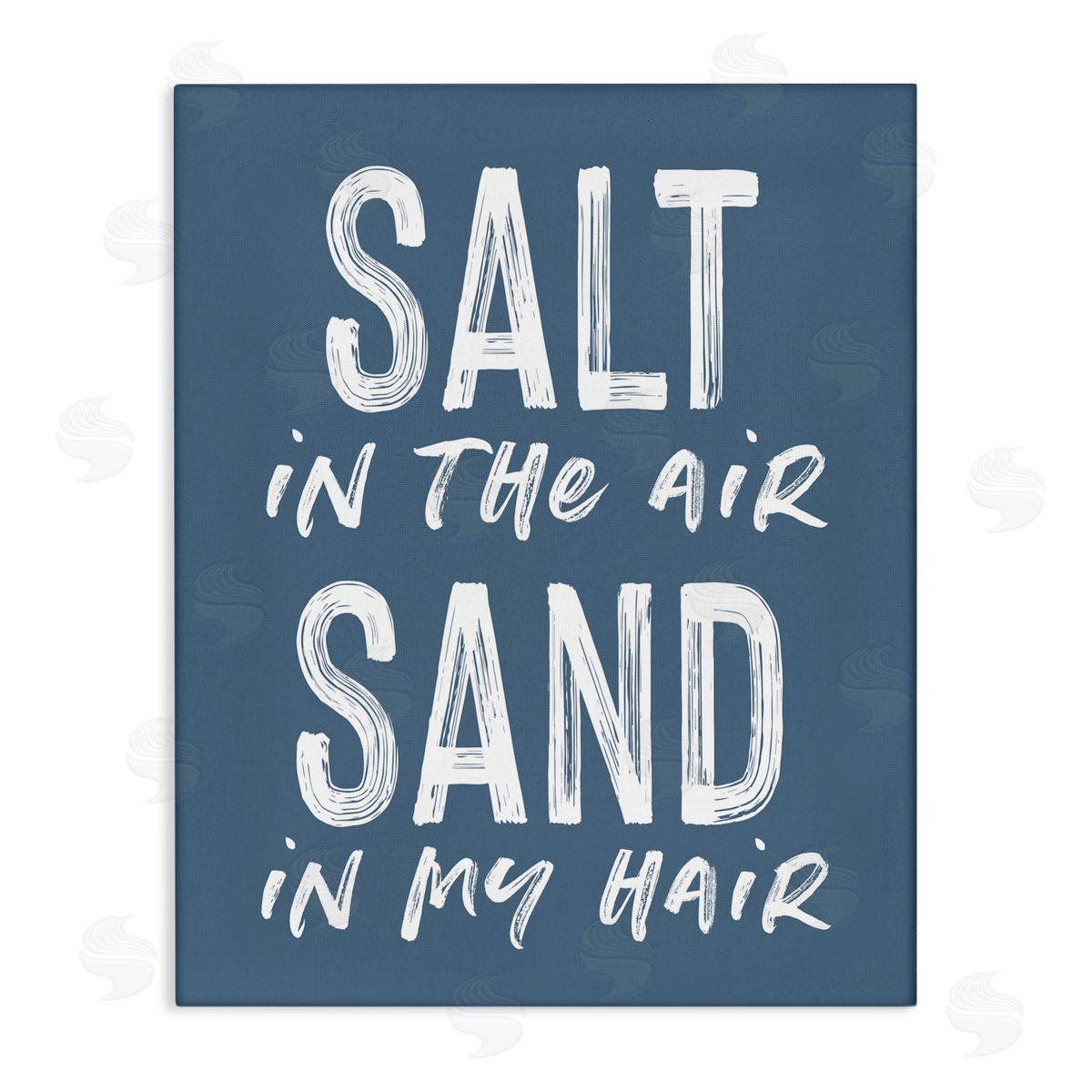 Lettered and Lined Summer Sentiment Salt Sand In Hair Stretched Canvas Wall Art Print