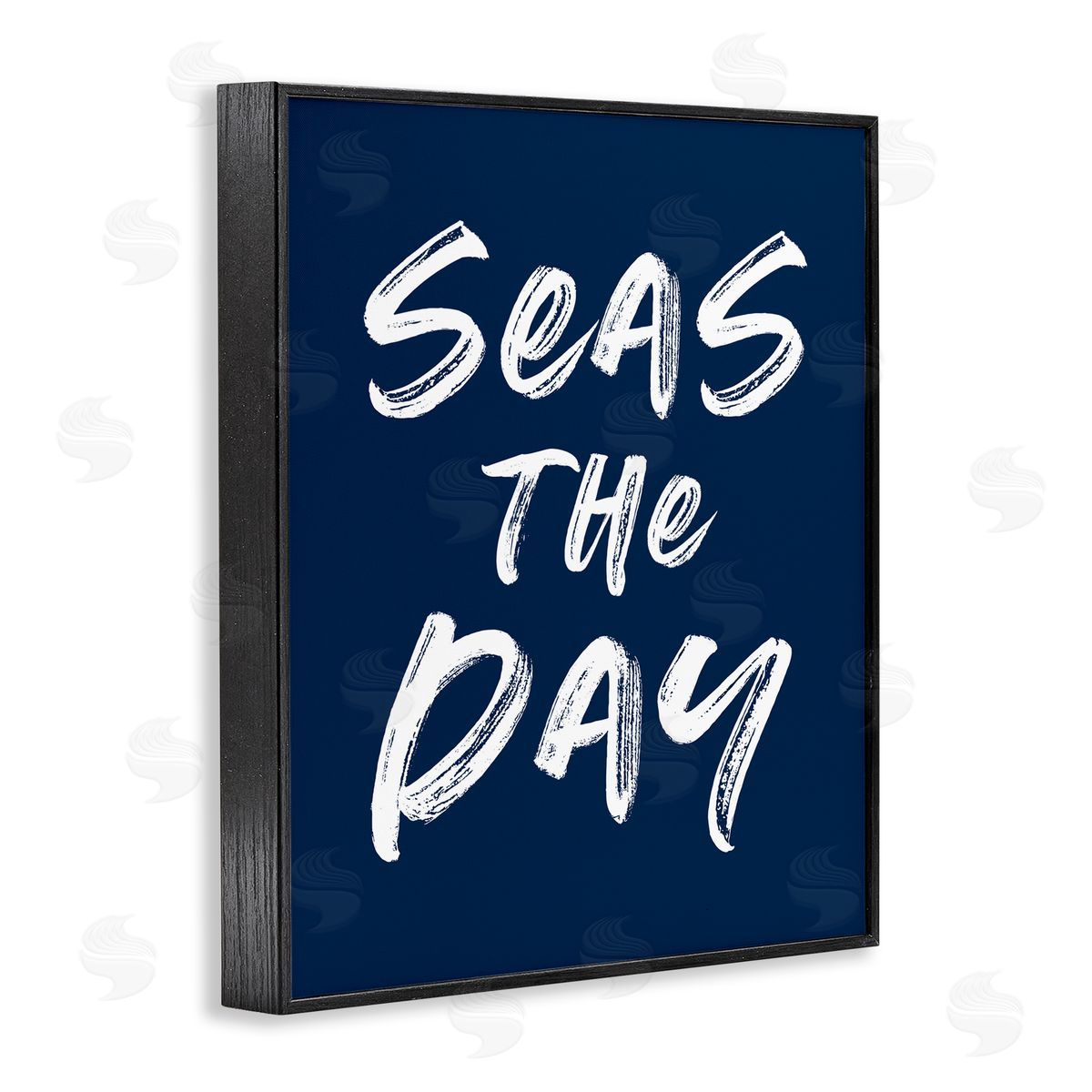 Lettered and Lined Seas The Day Sentiment Black Framed Giclee Print Wall Art