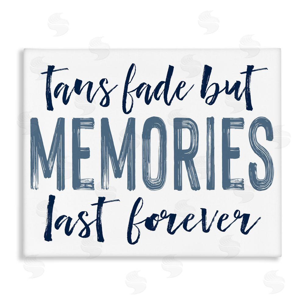 Lettered and Lined Summer Memories Last Forever Stretched Canvas Wall Art Print
