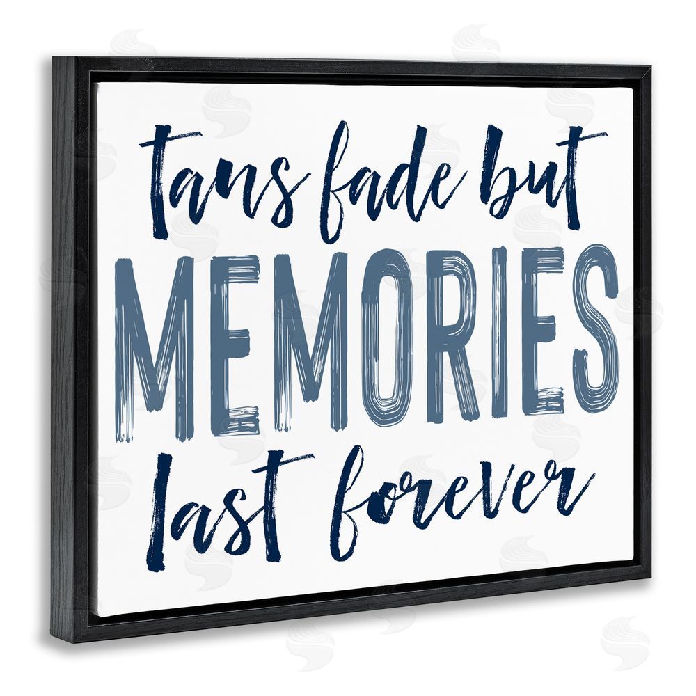 Lettered and Lined Summer Memories Last Forever Black Floating Frame Canvas Wall Art Print