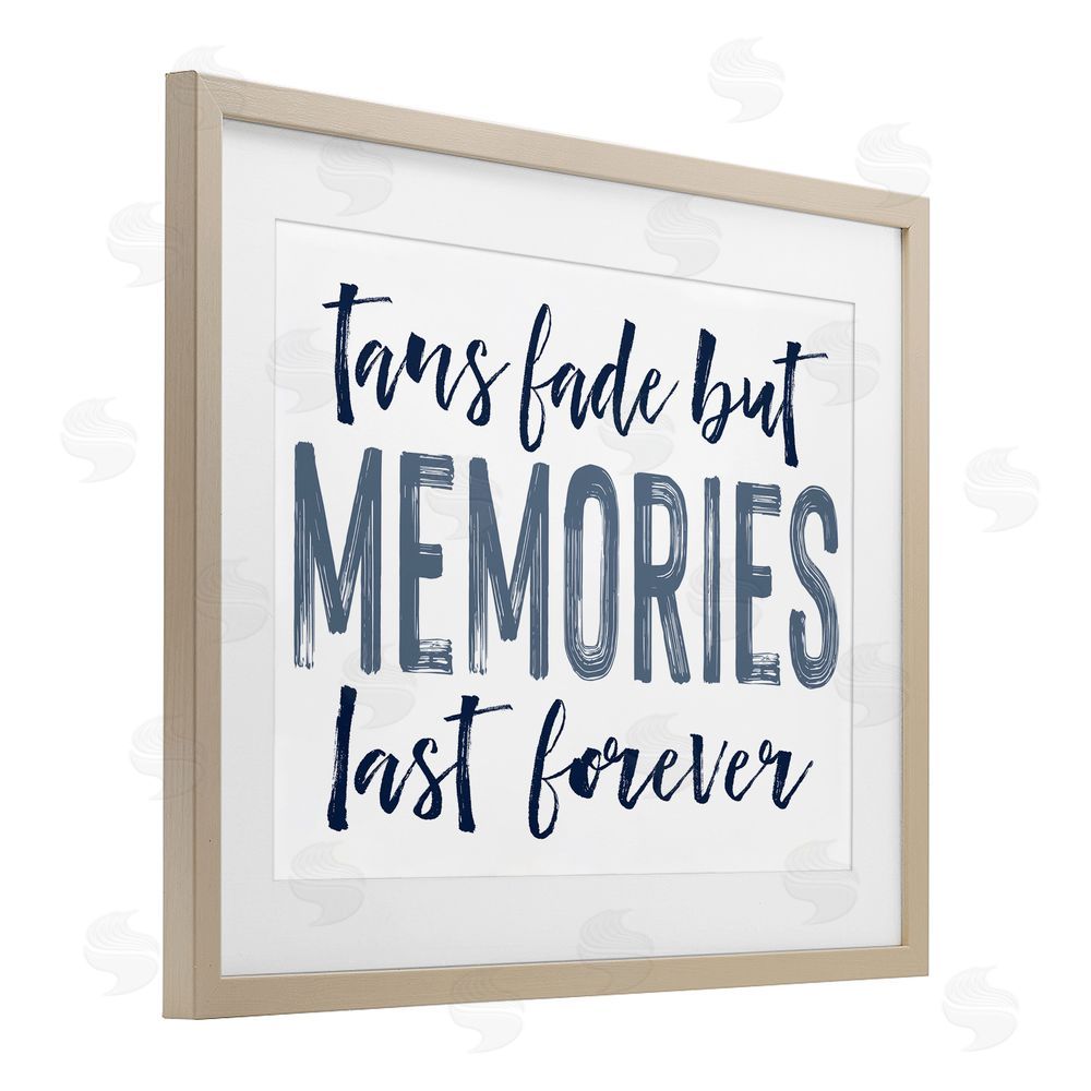 Lettered and Lined Summer Memories Last Forever Brown Framed Print Under Glass Wall Art