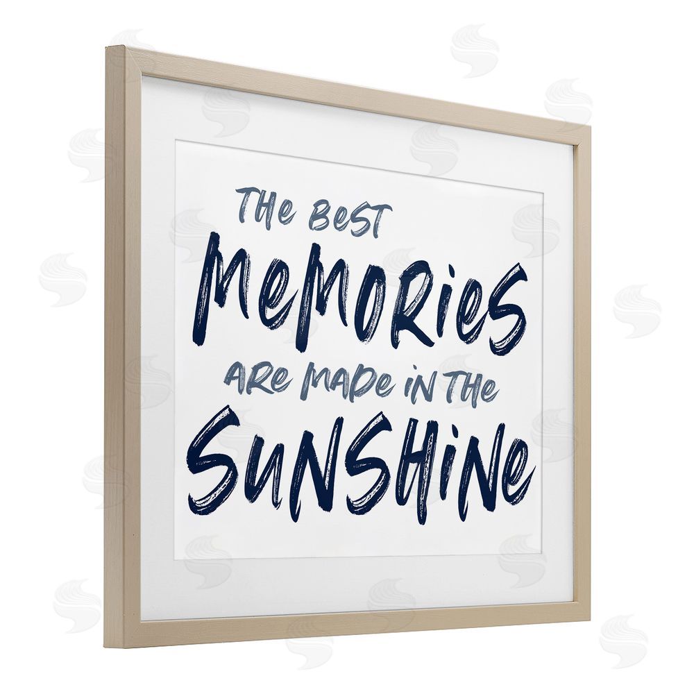Lettered and Lined Memories Made In Sunshine Brown Framed Print Under Glass Wall Art