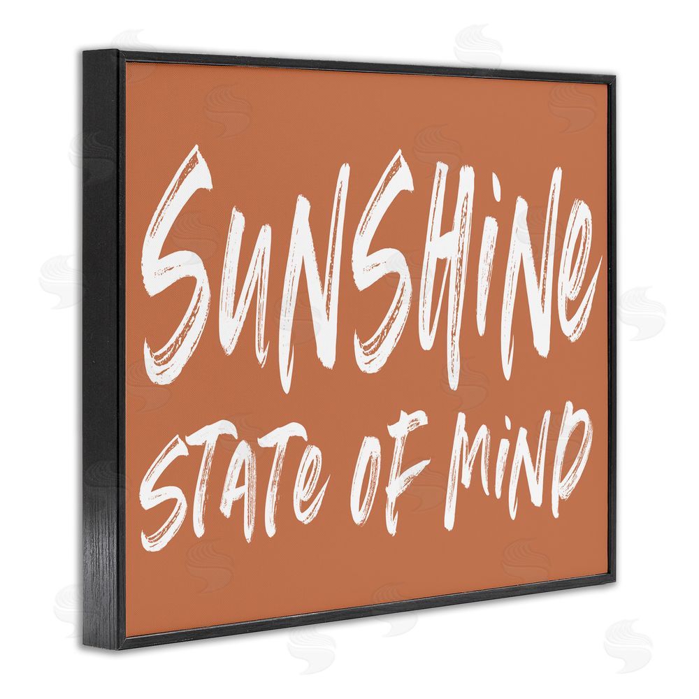 Lettered and Lined Summery Sunshine State Of Mind Black Framed Giclee Print Wall Art