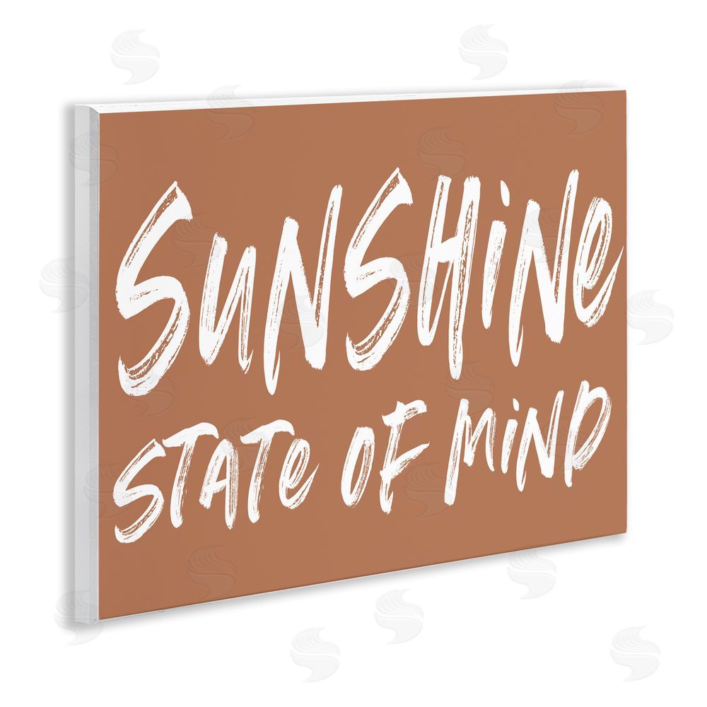 Lettered and Lined Summery Sunshine State Of Mind Wooden Wall Plaque Art Print