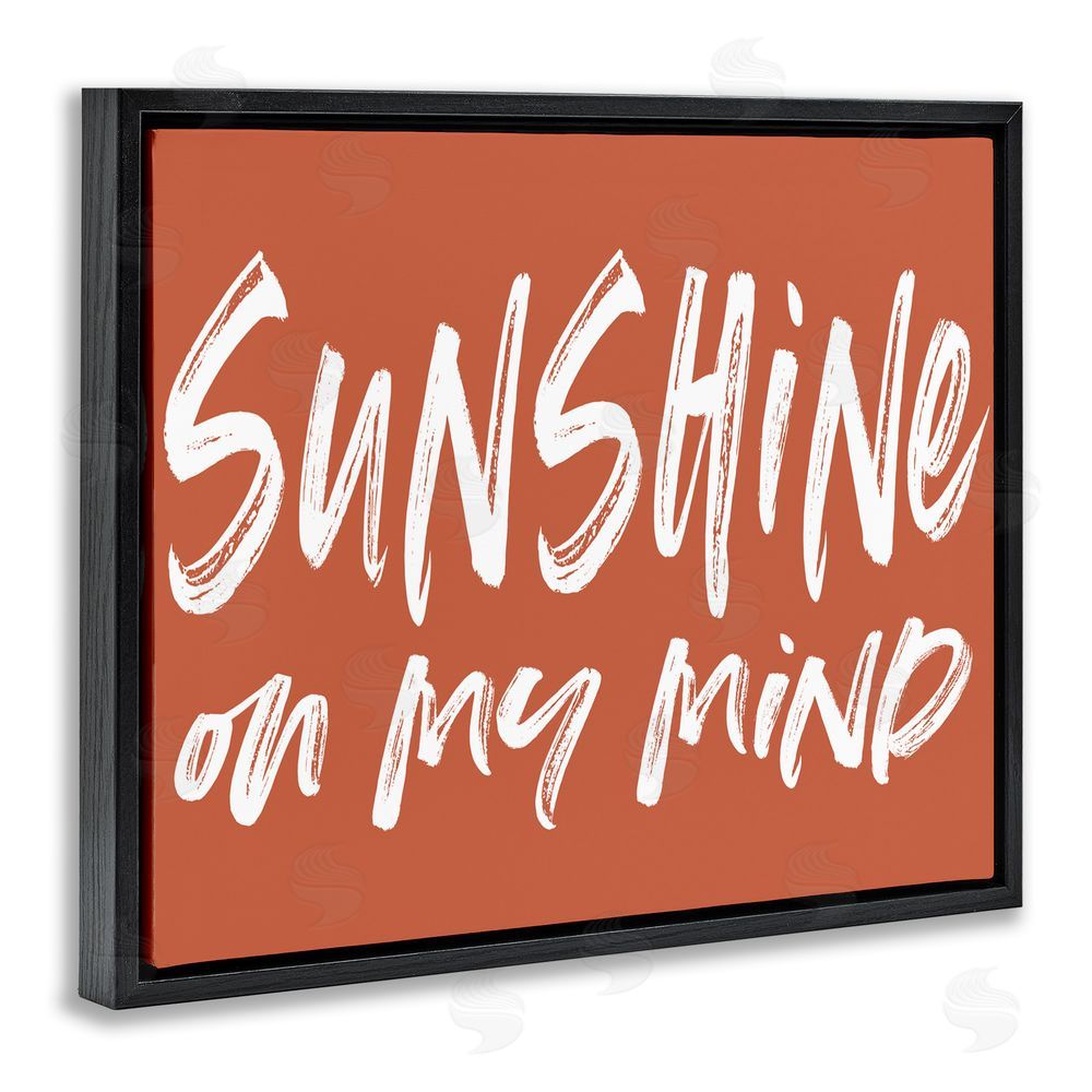 Lettered and Lined Sunshine State Of Mind Brown Black Floating Frame Canvas Wall Art Print