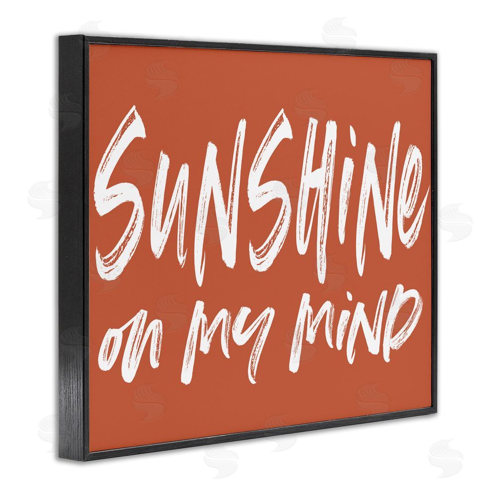 Lettered and Lined Sunshine State Of Mind Brown Black Framed Giclee Print Wall Art