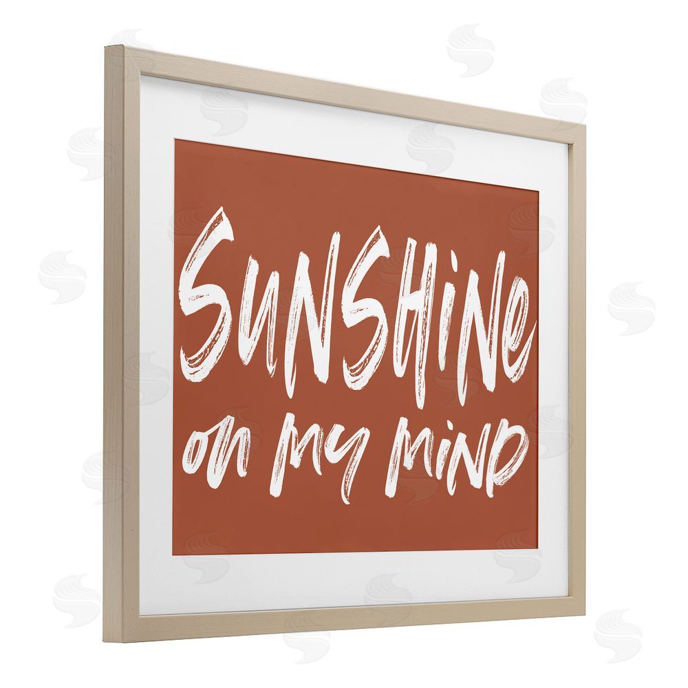 Lettered and Lined Sunshine State Of Mind Brown Brown Framed Print Under Glass Wall Art